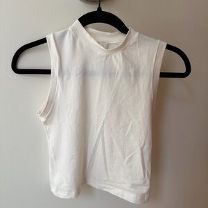 SKIMS Cotton Jersey White Sleeveless Tank Top